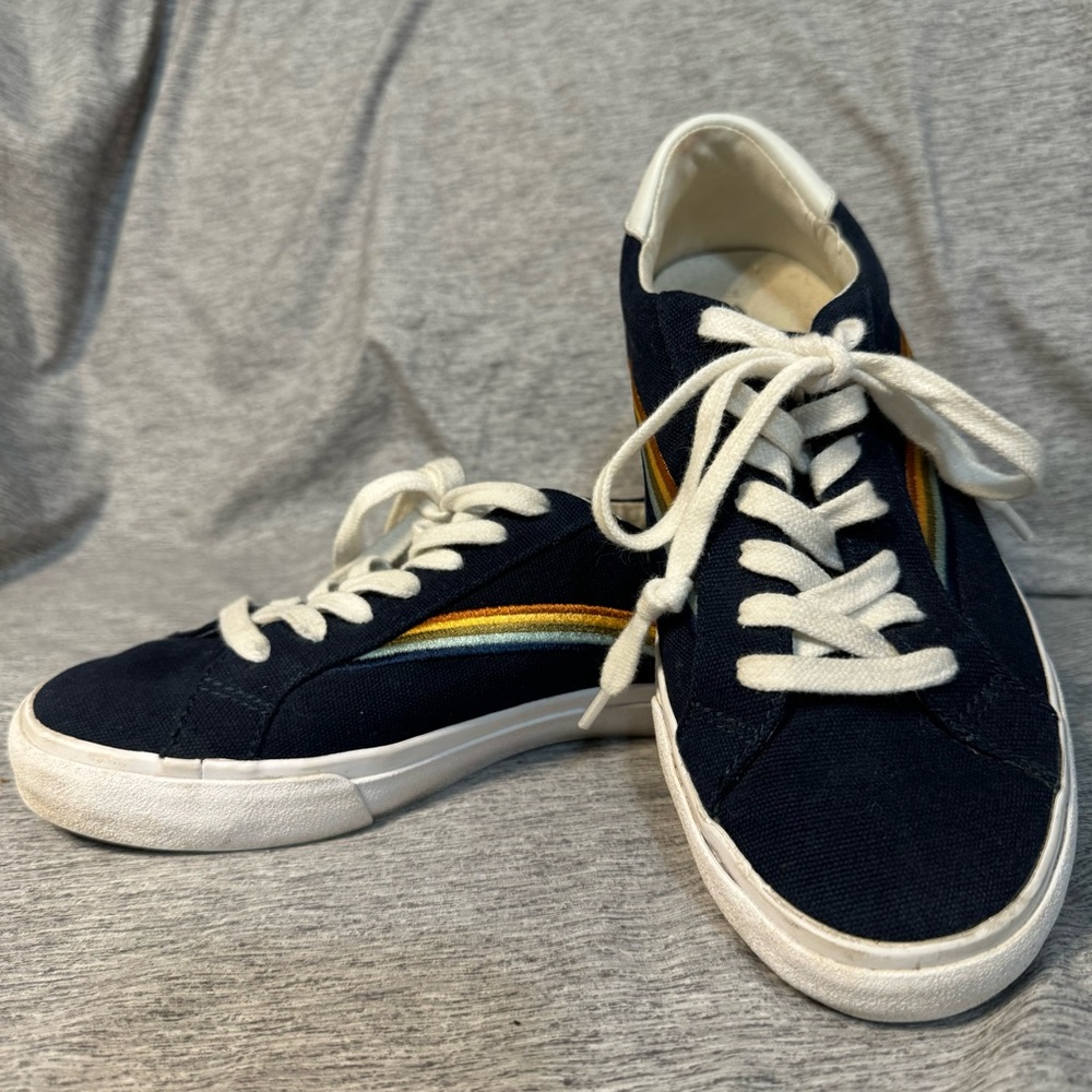 MADEWELL‎ Delia Deep Navy Rainbow Sneakers, Women’s Size 8, EUC